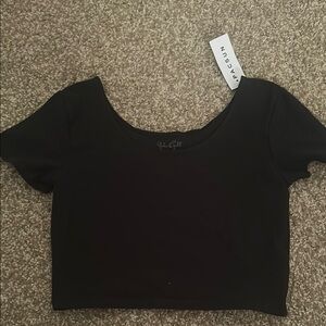 PacSun Black Fitted Crop T-Shirt